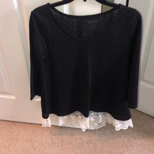 Black and lace blouse